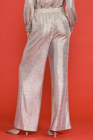 FOIL METAL WAIST BAND PANTS