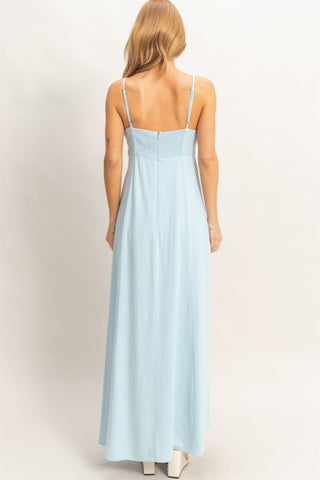 Woven Lace Trim Maxi Dress