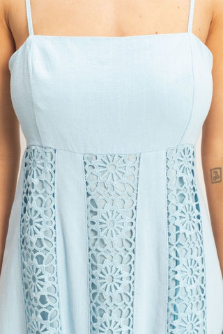 Woven Lace Trim Maxi Dress