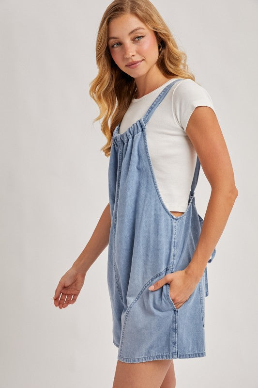 Denim Shortalls Romper