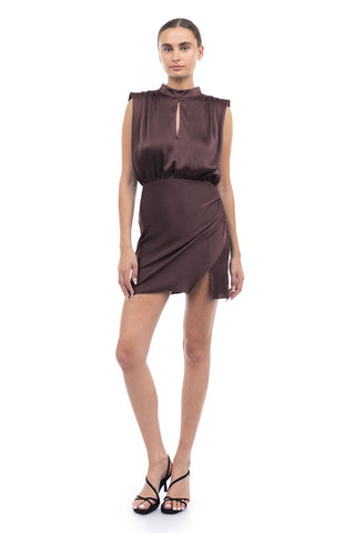 Mock Neck Mini Dress