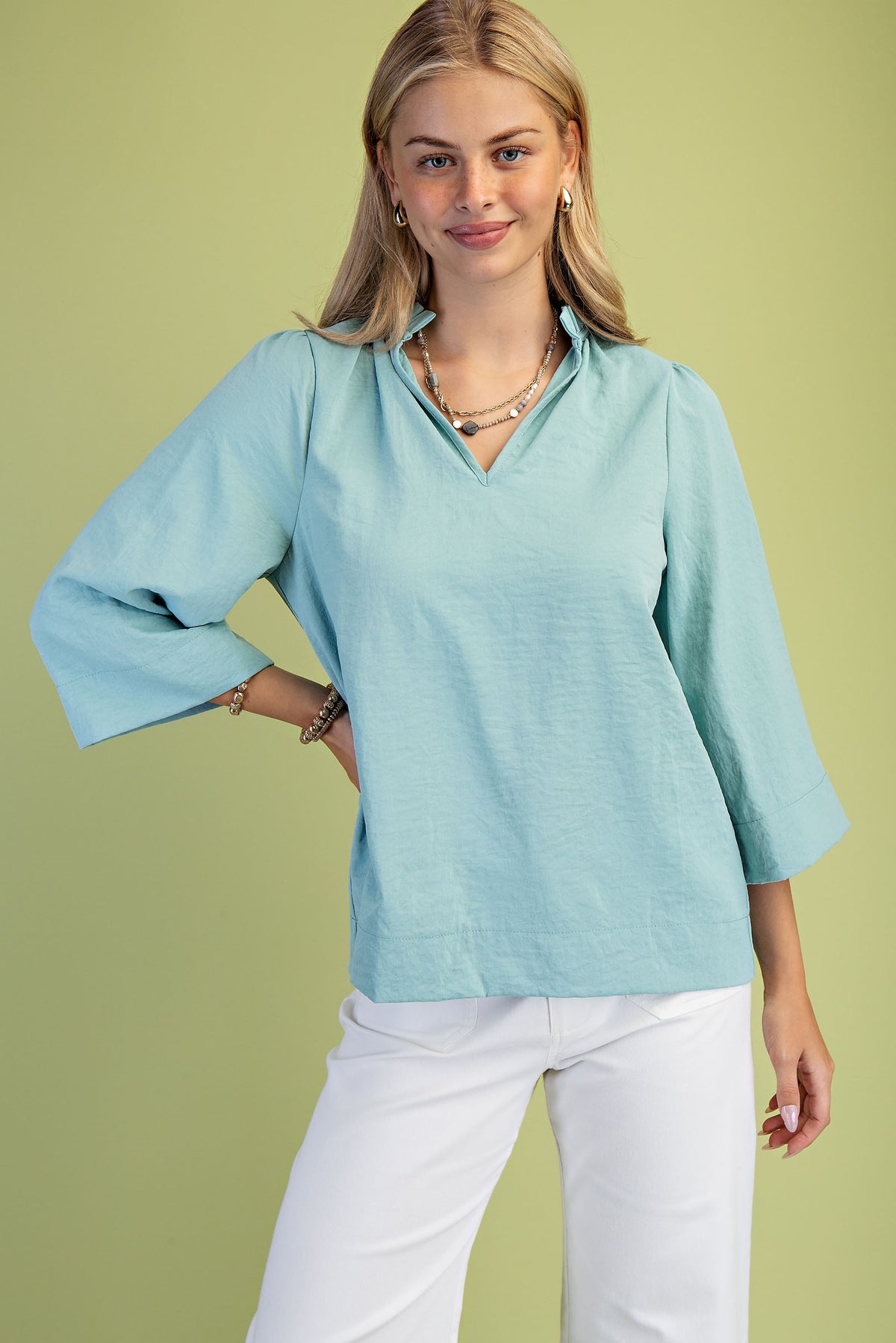 Ruffled Neck Blouse