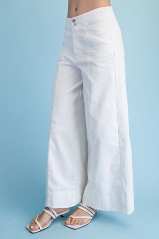Wide Leg Pants In A Stretchy Denim-like Fabric