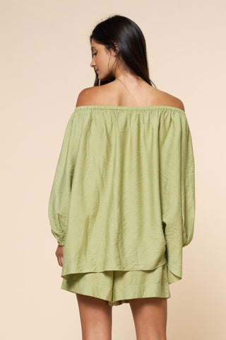 Off-shoulder Top With Beaded Detail