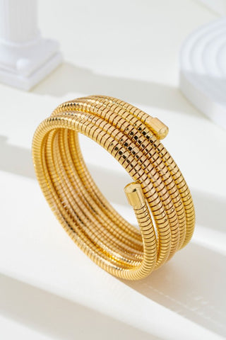 Flexible Coil Snake Chain 4 Row Bracelet