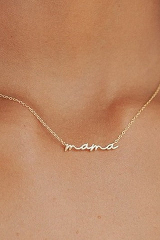 18k Stainless Steel Tarnish Free Mama Necklace