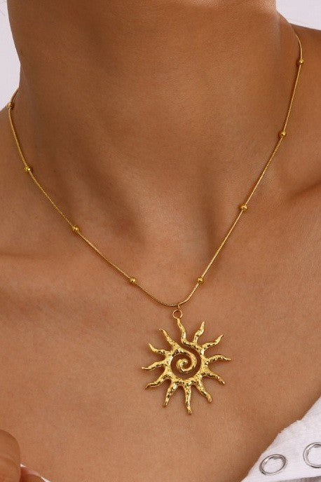 18k Stainless Steel Tarnish Free Sun Necklace