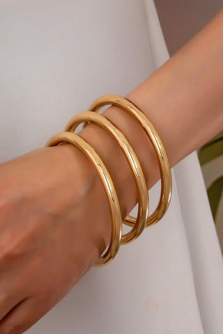 Chunky Triple Tube Bangle Set