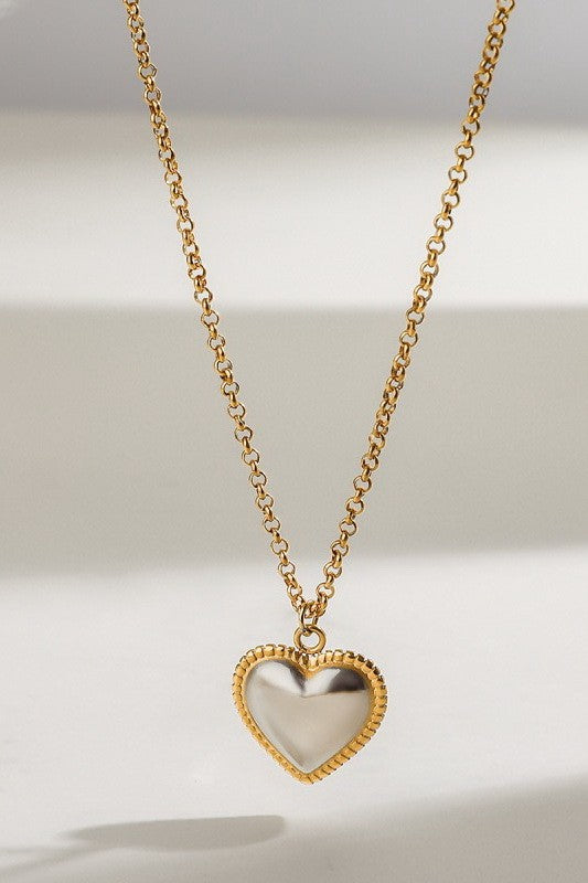 18k Stainless Steel Tarnish Free Heart Necklace