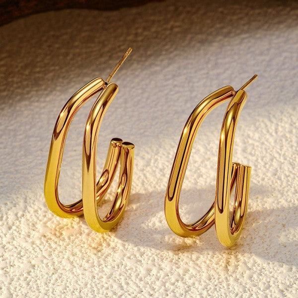 18k Stainless Steel Waterproof Tarnish Free Hoops