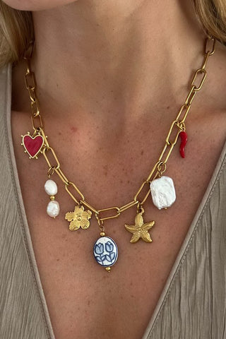 18k Stainless Steel Tarnish Free Charm Necklace