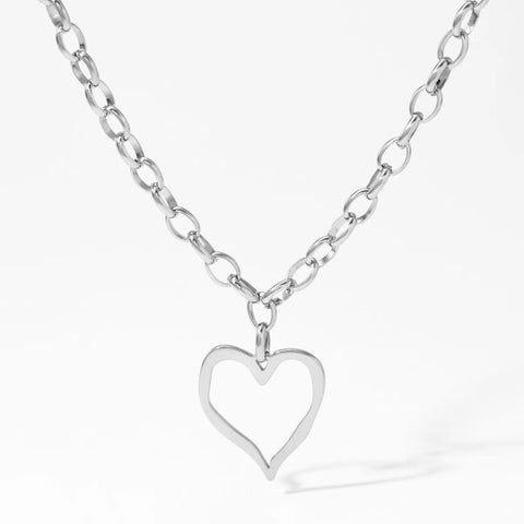 18k Stainless Steel Tarnish Free Heart Necklace