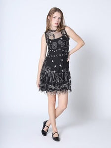 Sheer A-line Mini Dress Gracia
