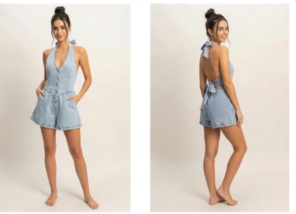 Denim Romper