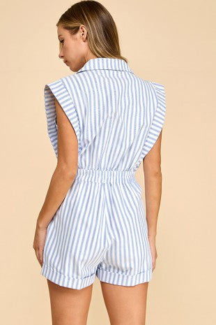 Blazer Style Top With Connected Shorts Romper