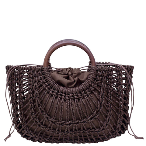 2In1 Woven Tote Bag W Drawstring Pouch