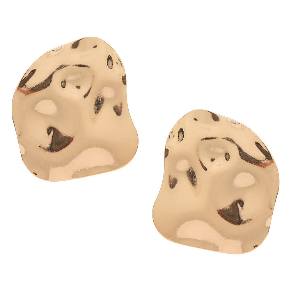 Hammered Shape Metal Earring