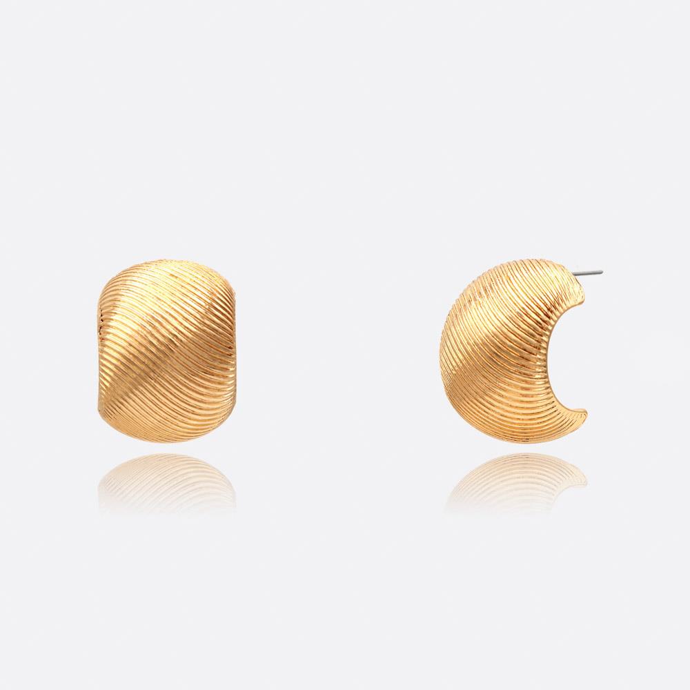 Wavy Ribbed 1/2 Hoop Earring