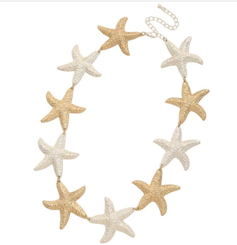 Two Tone Star Fish Necklace