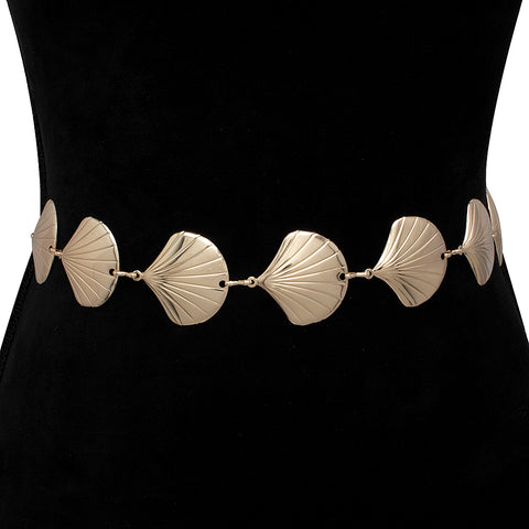 Shell Link Metal Hook Belt