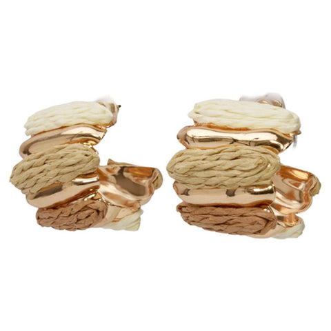Raffia C Hoop Earring