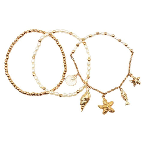 Stackable Sea Life Multi Charm Bracelet