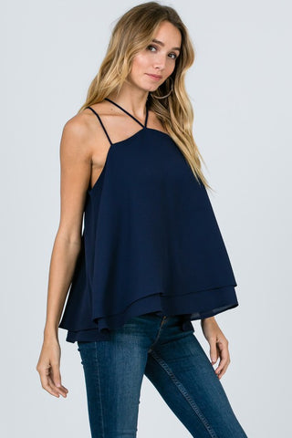 Solid camisole woven top