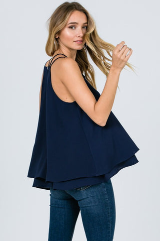 Solid camisole woven top