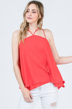 Solid camisole woven top