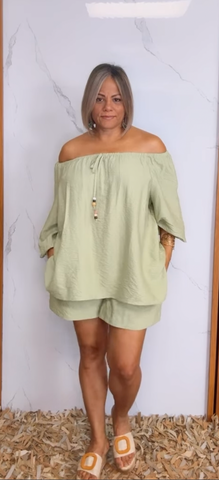 Off-shoulder Top With Beaded Detail