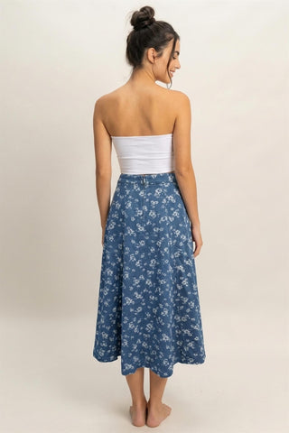 Floral A-line Midi Skirt