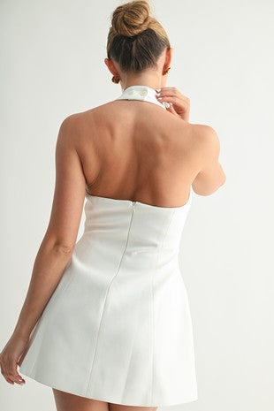 Sculpted Halter Mini Dress