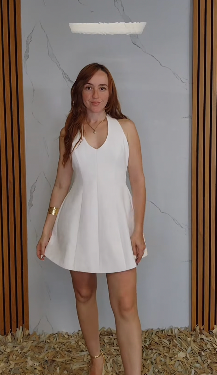 Sculpted Halter Mini Dress