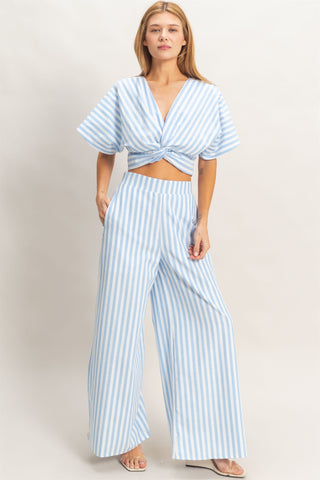 Striped Twist Front Top & Pants