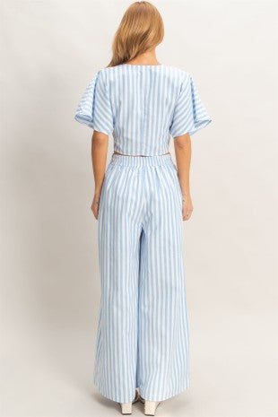 Striped Twist Front Top & Pants