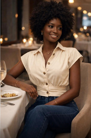 Linen Sleeveless Blouse
