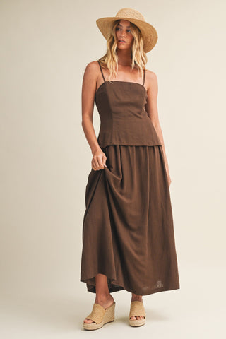 Back Smocked Twofer Cami Dress