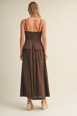 Back Smocked Twofer Cami Dress