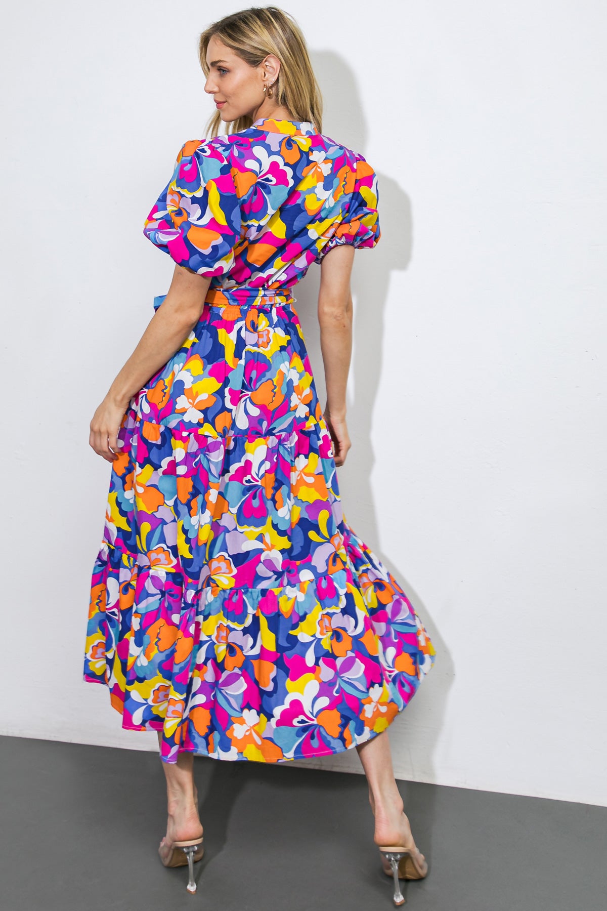 Printed Poplin Midi Dress