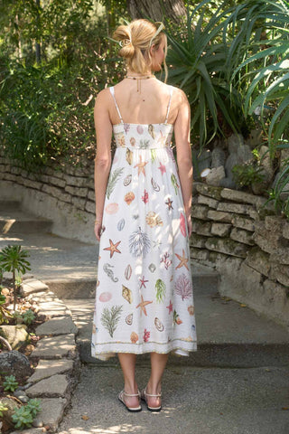Multicolor Nautical Print Sleeveless Midi Dress
