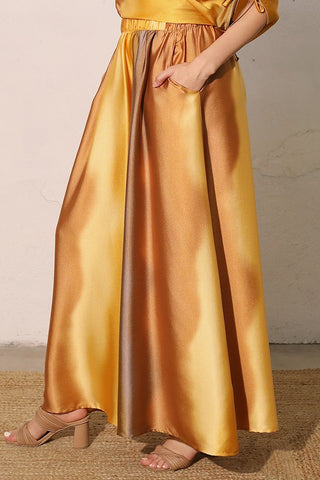 Ombre Satin Extra Wide Legs Pants