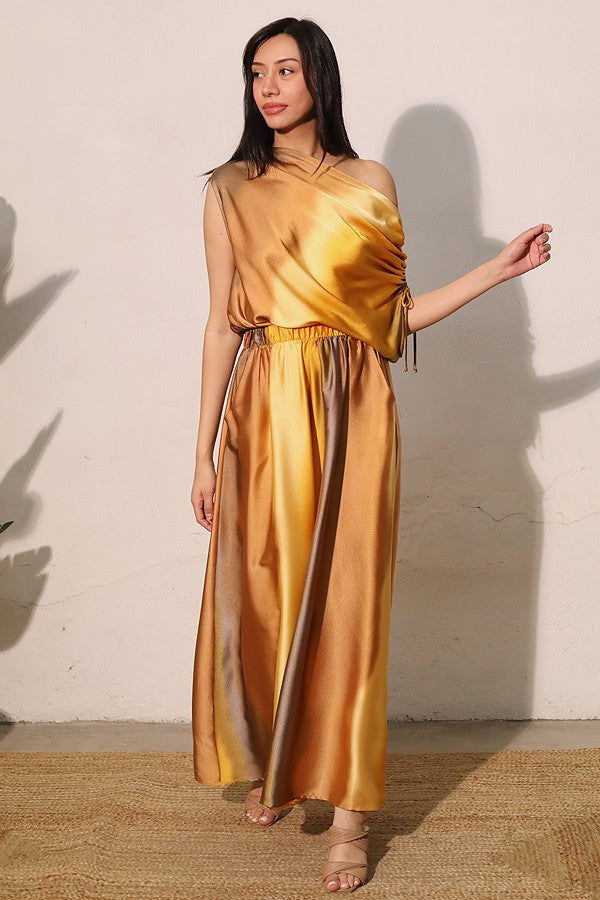 Ombre Satin Extra Wide Legs Pants