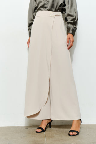 High Waist Wrap Detail Wide Pants