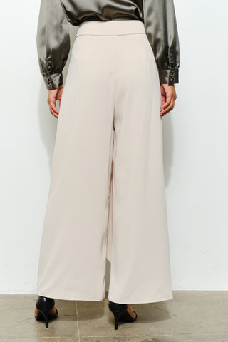 High Waist Wrap Detail Wide Pants