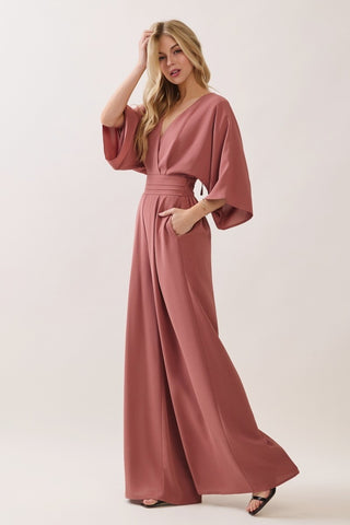 Kimono Sleeve Wide Leg Jumpsuit