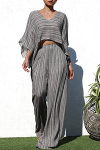 LOOSE FIT WOVEN TOP AND PANT SET