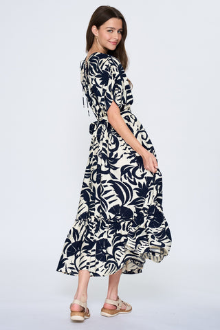 Shoulder Shirring Detailing Midi Dress