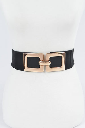 Two Square Buckle Elastic Belt