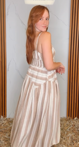 Multi-pattern Spaghetti Strap Midi Dress