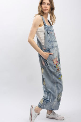Vintage Washed Denim Overzied Bib Overalls